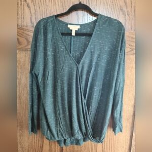 Jessica Simpson Green Crossover NURSING Blouse